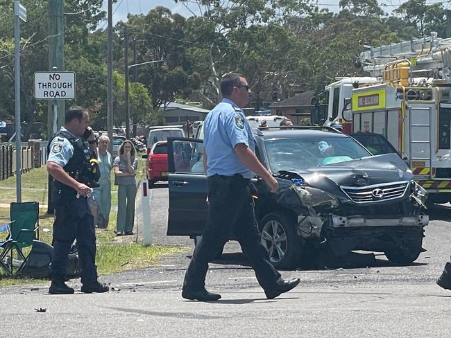 A boy has been taken to hospital after a two-car crash at the intersection of Mort St and George Evans Rd, Killarney Vale. Picture: NewsLocal