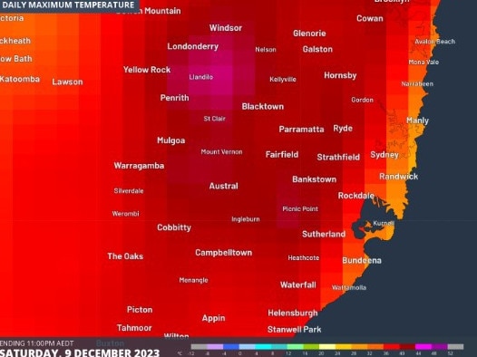 NSW will struggle through a brutal heatwave over December 8-11. Picture: Weatherzone