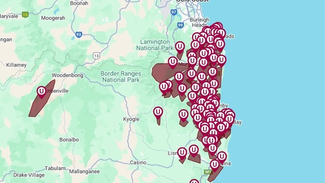 Power outages across Northern NSW on Friday morning. Picture: Essential Energy