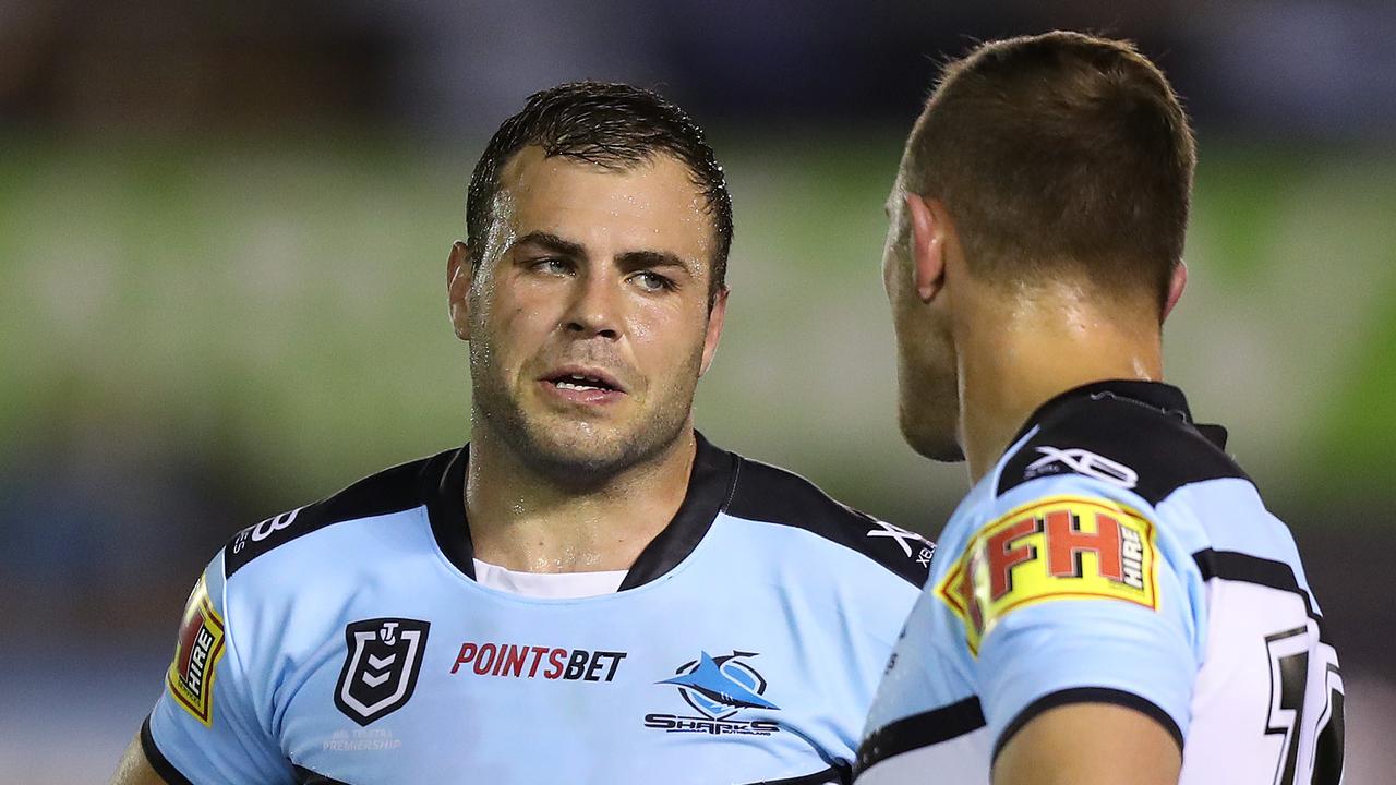 Cronulla's Wade Graham touched the ball, but the NRL says it doesn't matter. Picture: Brett Costello