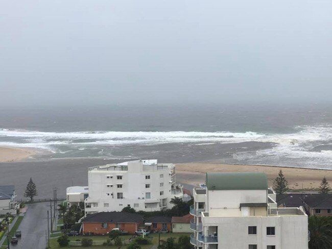 The Entrance Channel is flowing fast and is about 80m wide at its narrowest part, which is wider than February last year when it caused major flooding around Tuggerah Lake. Picture: Love The Entrance Tuggerah Lakes 360 Facebook page