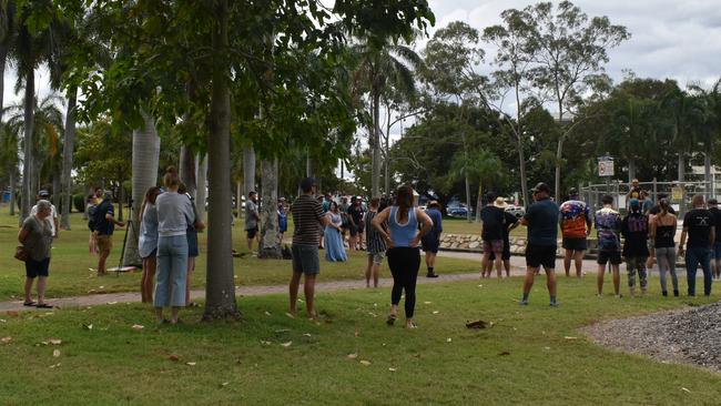 A public meeting was hosted by Torin O'Brien at Rockhampton's Central Park for people to stand together against crime. The group then went to a home where Malachi Fisher was staying.