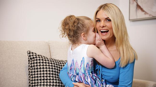 Erin Molan and her daughter Eliza got to meet the Royals. Picture: Adam Yip