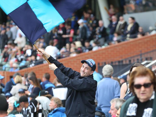 SANFL Grand Final - Sturt versus Port Adelaide. 24 September 2017. A enthusiastic Sturt fan.(AAP Image/Dean Martin)