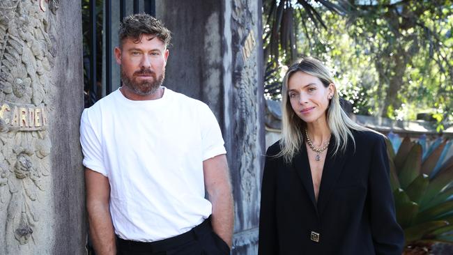 Aje co-founders Adrian Norris and Edwina Forest at the Botanical Gardens in Sydney ahead of Australian Fashion Week. Picture: John Feder