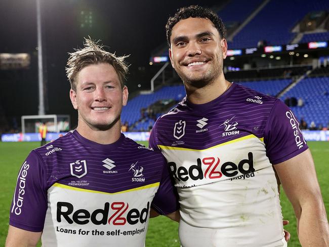 Melbourne Storm's Xavier Coates and Harry Grant are in the Queensland squad for State of Origin 2 at the MCG. Picture: One-Image Photography