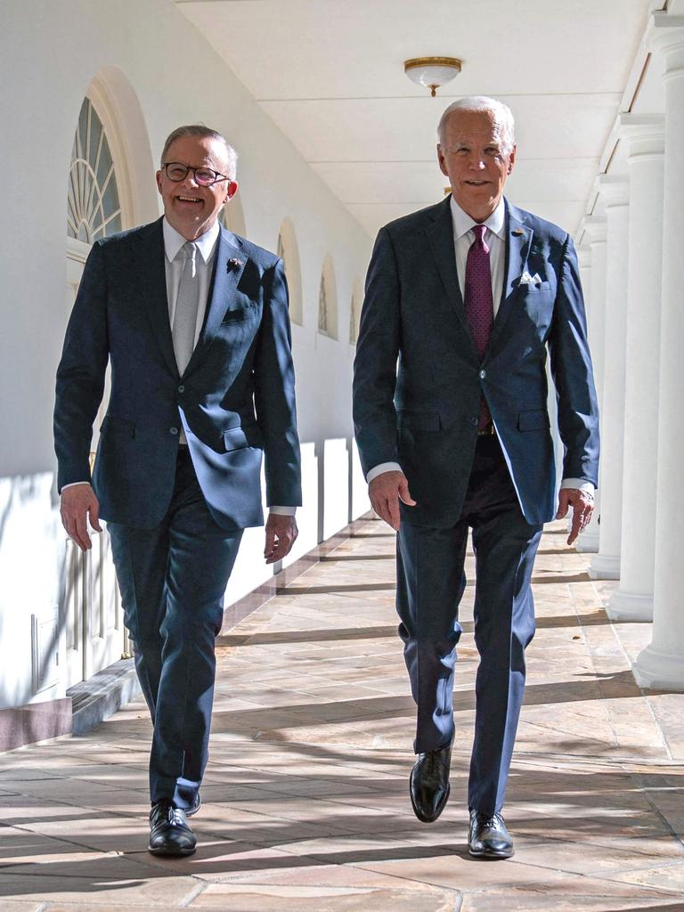 Anthony Albanese with Joe Biden at the White House. Picture: NCA NewsWire/Evan Vucci/AFP