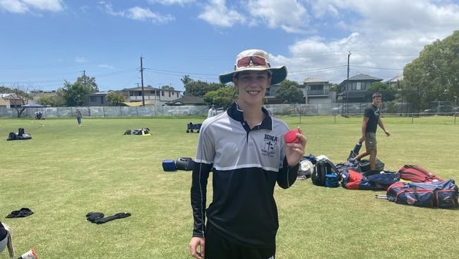 FInn Haller of Iona after he took 7-7 in the AIC T20 tournament.