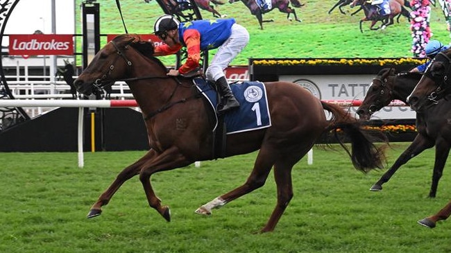 Bella Nipotina wins the Tattersall's Tiara. Picture: Grant Peters