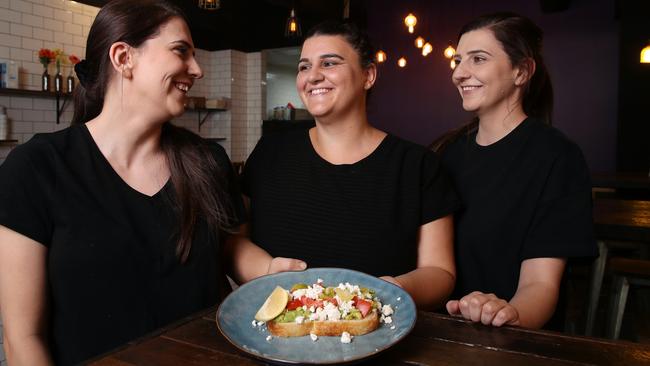 Sarah, Rebecca and Samantha Baysari run the Mulberry Tree Cafe. Picture: David Swift