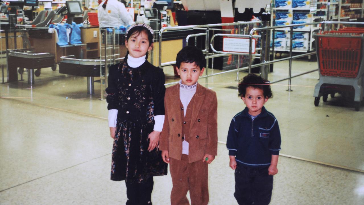 Hanif and Kamelah Rahimi’s children Saleha at age 9, Mujtaba at age 7, and Freshta at age 5, after arriving in Adelaide. 