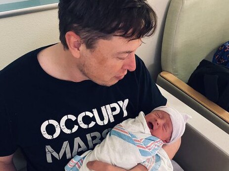 Elon Musk and Grimes’ baby boy. Picture: Twitter