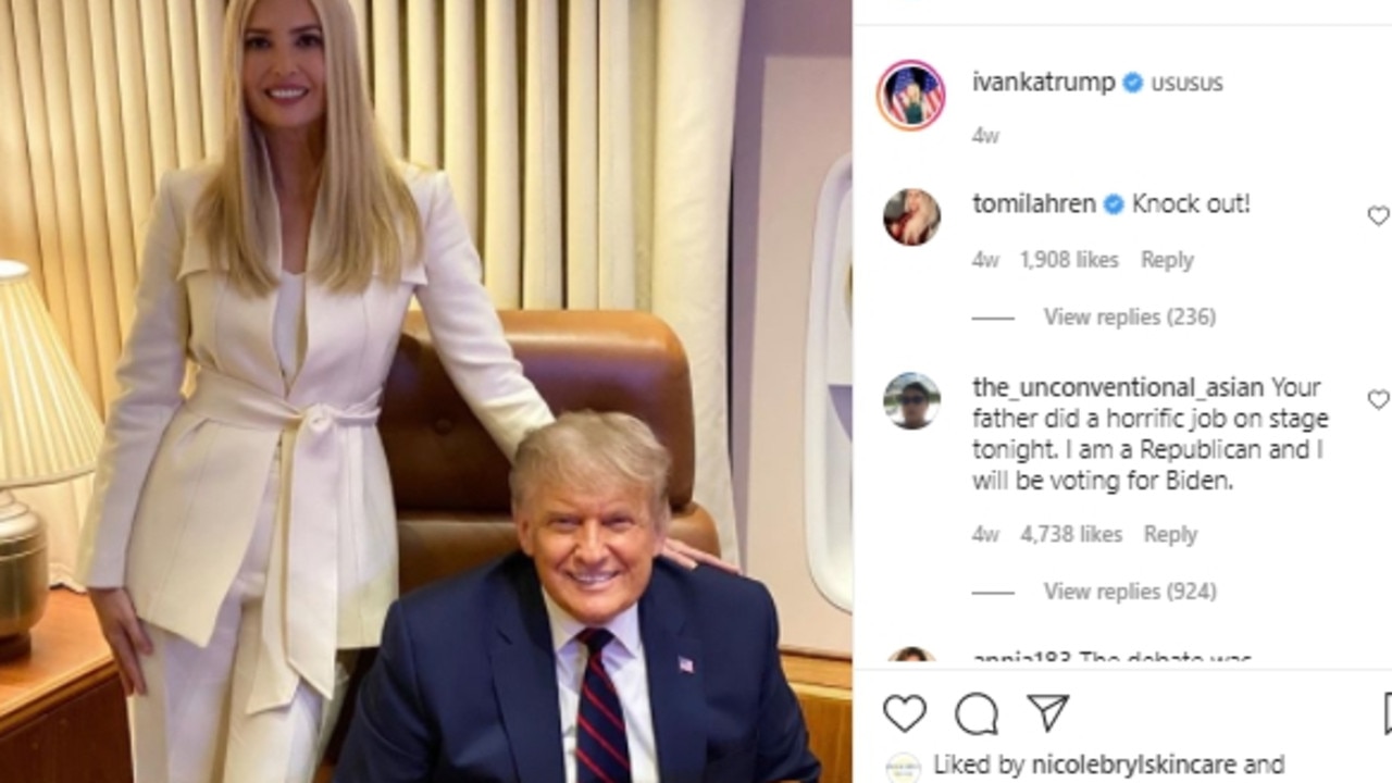 Ivanka and Donald Trump appeared confident of victory just hours before the election. Picture: Instagram