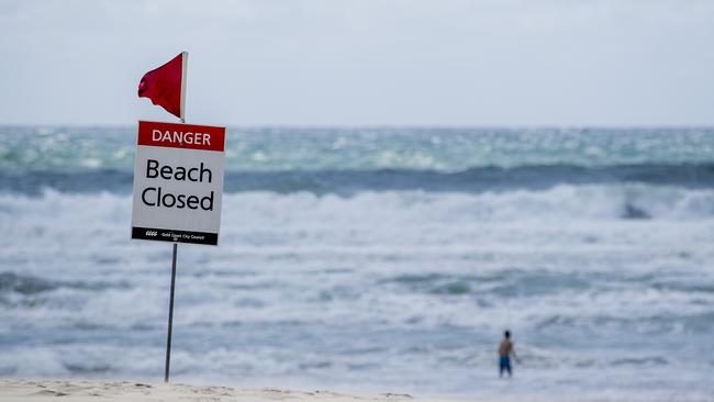 Beaches across the Gold Coast were closed due to heavy surf conditions. Picture: Jerad Williams