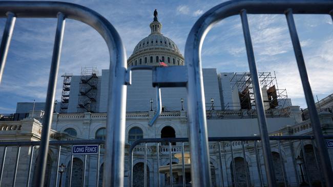 Barricades surround the US Capitol for Ukrainian President Volodymyr Zelenskyy’s visit. Picture: AFP