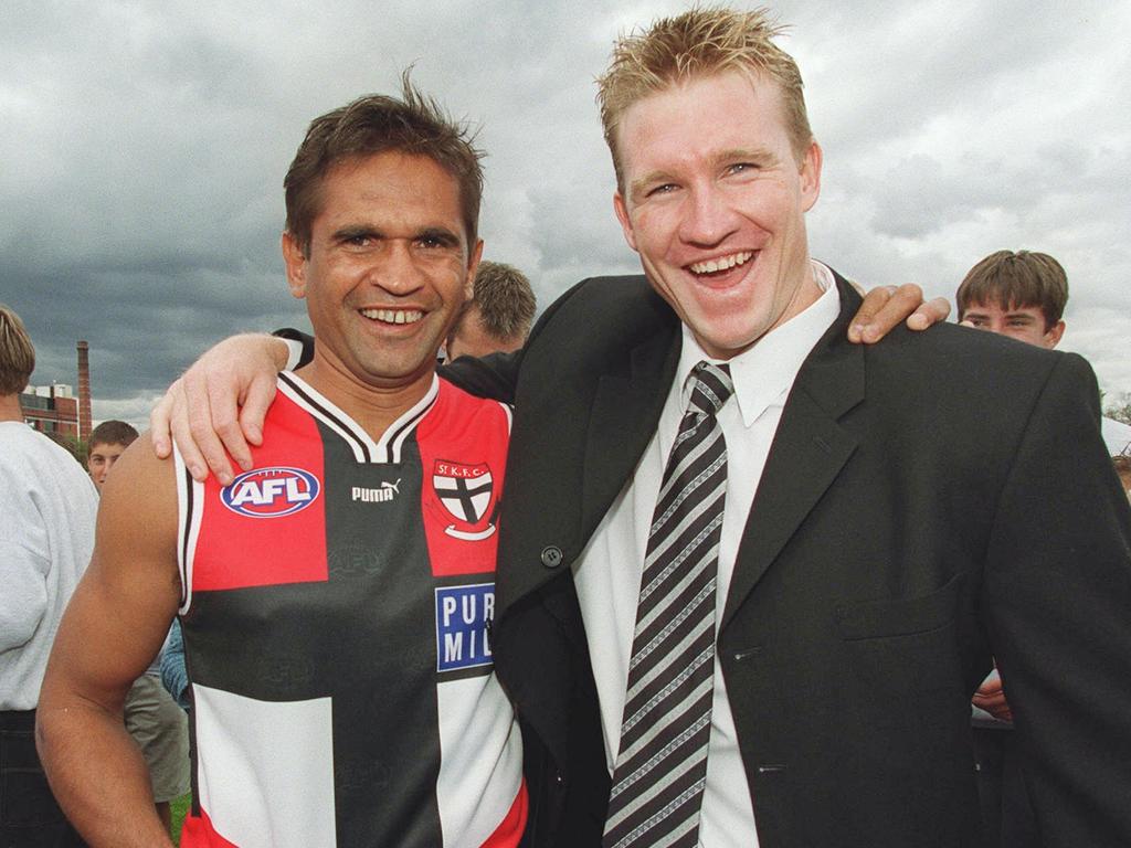 Winmar with Nathan Buckley in 2000.