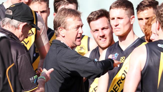 Glenelg coach Mark Stone has challenged his senior players. Picture: Sarah Reed