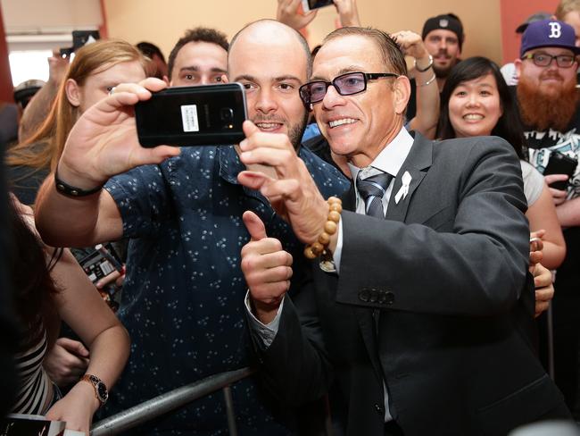 Jean-Claude Van Damme with fans at United Cinemas Warriewood. Picture: Troy Snook