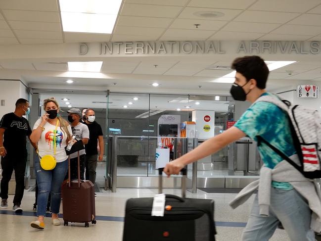 The US government announced that it will ease airline restrictions on travel into the United States for people who have vaccination proof and a negative Covid-19 test. Picture: Getty Images/AFP