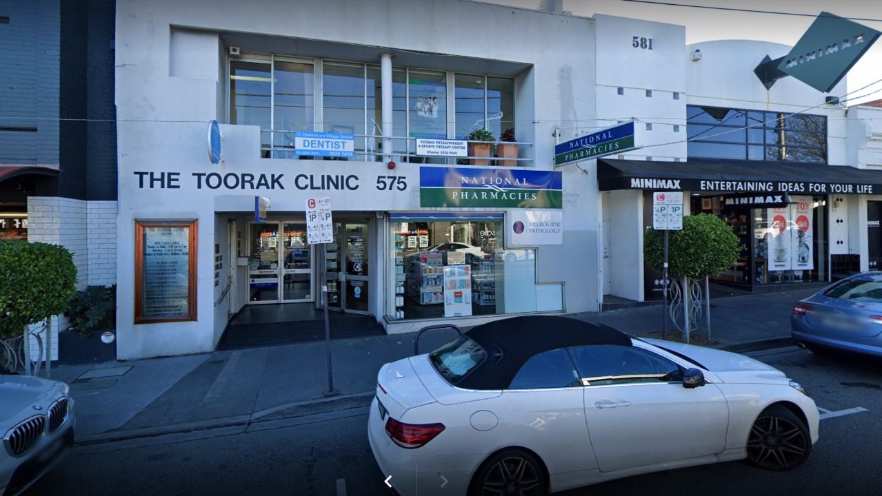 The doctor worked at The Toorak Clinic in Toorak in Melbourne.