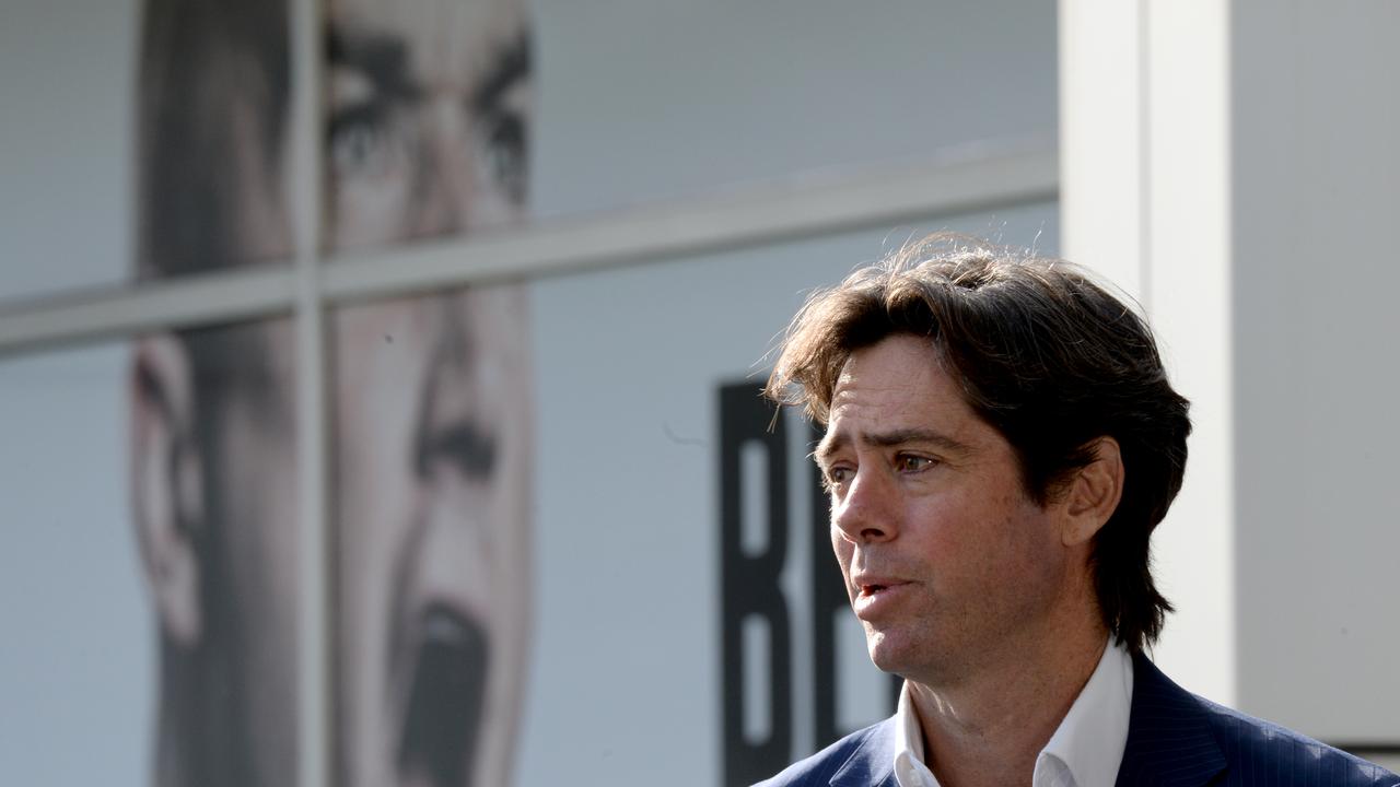 AFL chief executive Gillon McLachlan has revealed there are known gay male players in the competition who are still reluctantto come out due to public pressure. Picture: NCA NewsWire / Andrew Henshaw