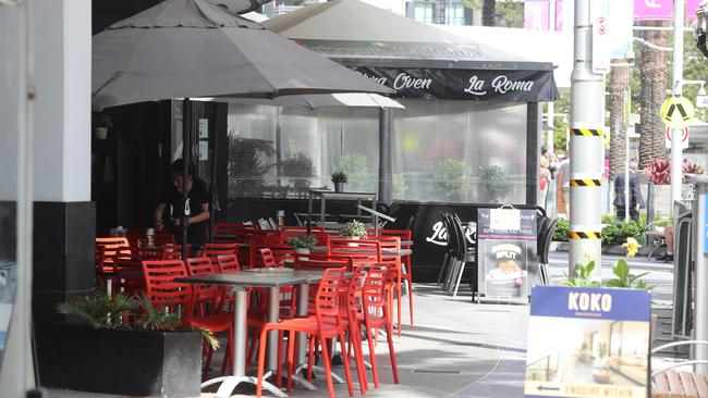 Empty streets in Broadbeach for the Commonwealth Games. Picture: Alex Coppel.