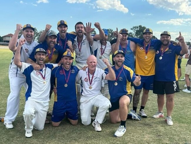 Pascoe Vale Centrals celebrates its NWMCA Luscombe Shield premiership.