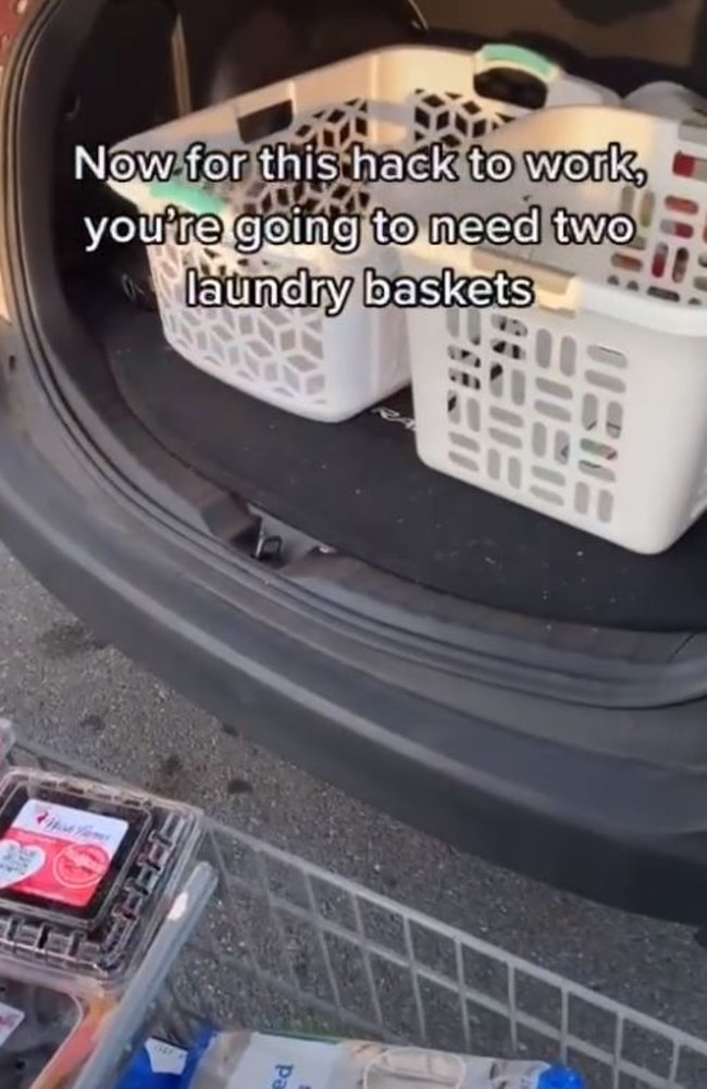 Aldi shopper shares laundry basket checkout hack
