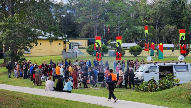 Gathering in Nimbin Peace Park for Aquarius 50. Picture: Boah Marley