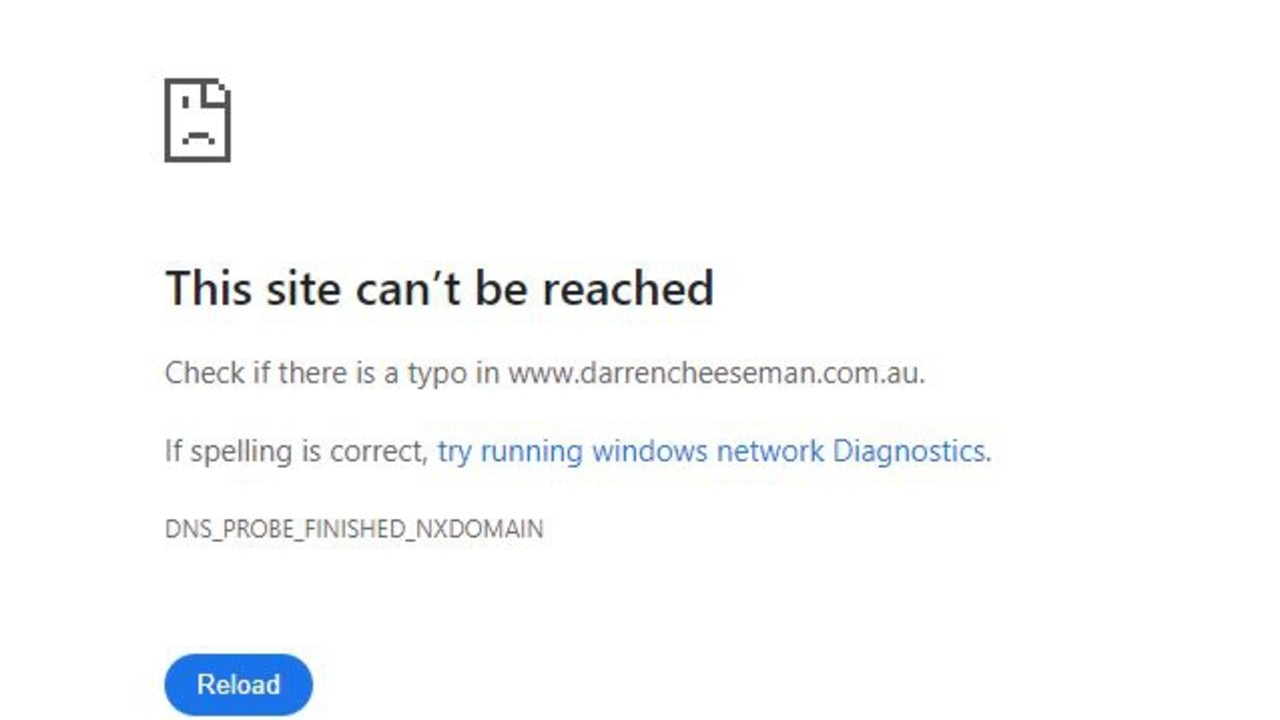 The link to Darren Cheeseman’s website is dead – but is his political career?