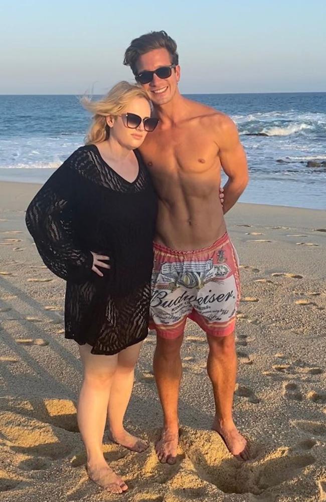 Rebel Wilson and Jacob Busch on holiday in Cabo. Picture: rebelwilson/Instagram