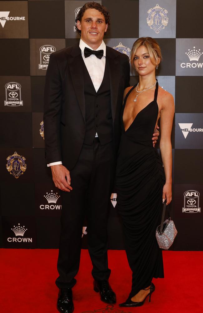 Tiana Simic also went for a low cut dress. Picture: NewsWire/ Michael Klein