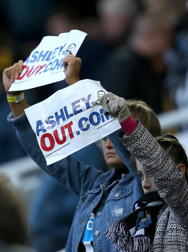 Newcastle fans protest against owner Mike Ashley at a home game. Picture: Jan Kruger/Getty Images