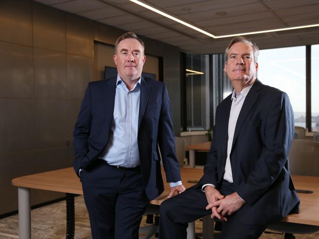 24/04/2025. Tim Canham and Wik Farwerck, co-founders of Balmoral Investors, which will launch a new micro-cap fund. Photographed at their offices in SydneyÃs CBD. Britta Campion / The Australian