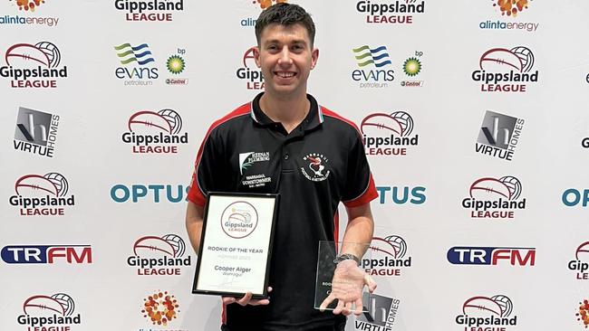 Cooper Alger was the rookie of the year in the Gippsland league. Picture: Warragul Football Netball Club.