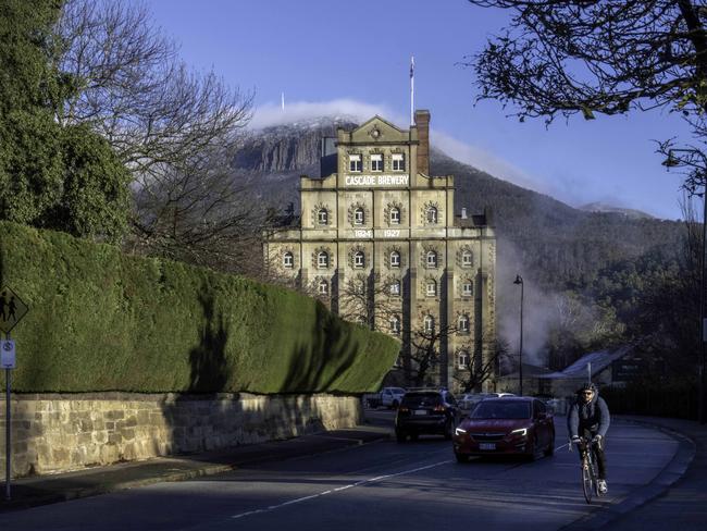 Cascade Brewery and Mt Wellington/kunanyi, as featured in Discovering SoHo, by Tasmanian writer and photographer Paul County. Picture: Paul County