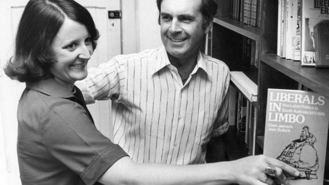 Steele and Joan Hall in 1979 after the co-wrote the book “Liberals in Limbo".