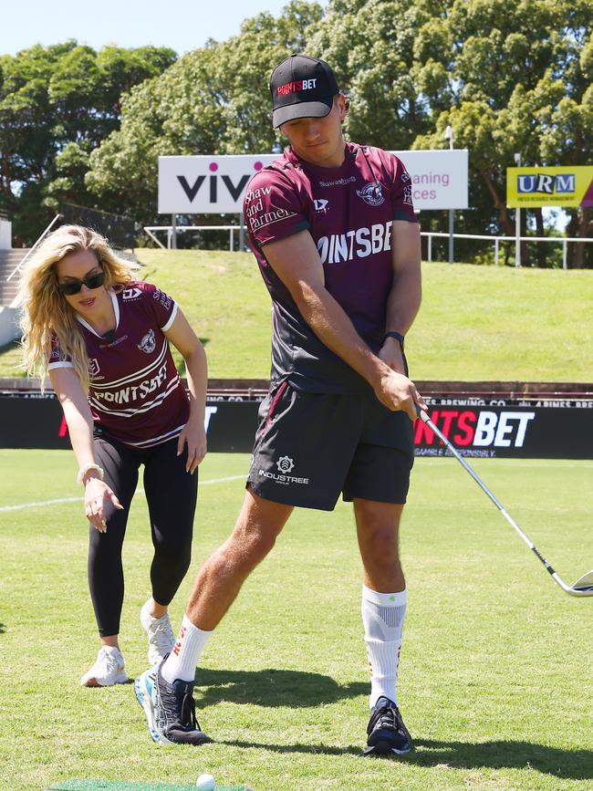 The former pro giving out lessons. Picture: Matrix/news.com.au