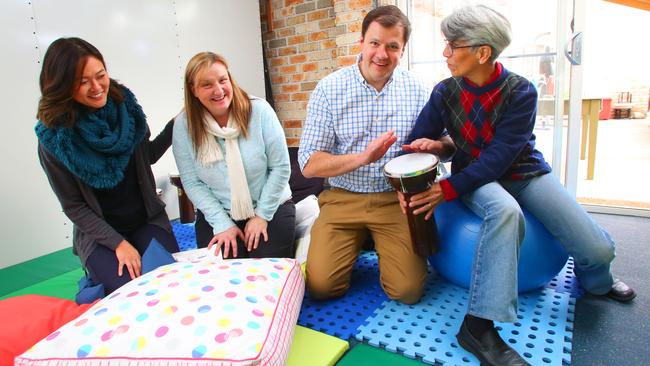 Mt Druitt MP Ed Husic with My Gago, Josene Perri and Maggie Escartin from Rosie's Place. Picture: Phil Rogers