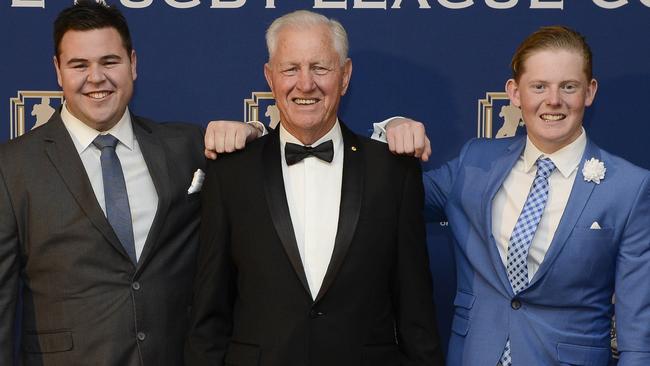 Lachlan Brooks and Dan hall picture with their grandad Ron Coote.