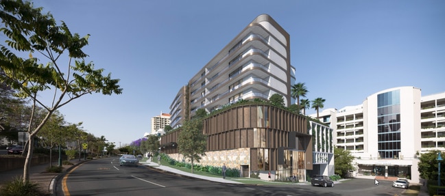 Artist's impression of proposed Woolworths anchored mixed-use medium-rise development at 25 Ferry St, Kangaroo Point.