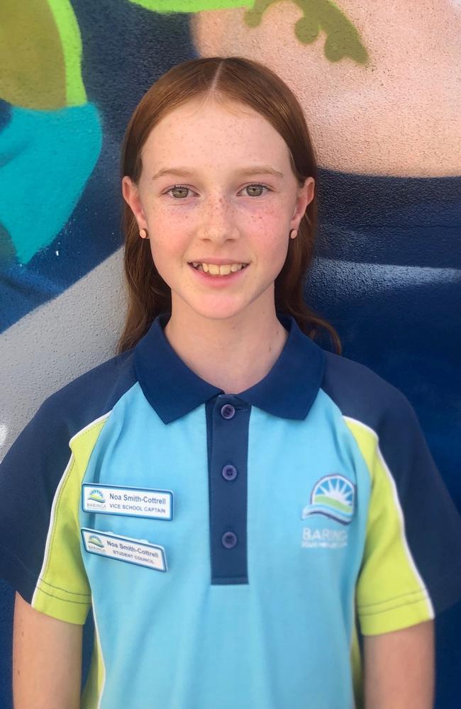 Baringa State Primary School vice-captain Noa Kate Smith-Cottrell