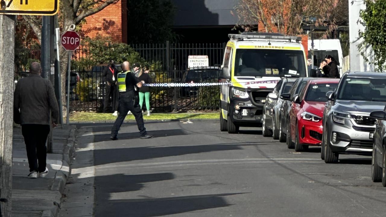 Emergency services at the scene outside Richmond West Primary School.