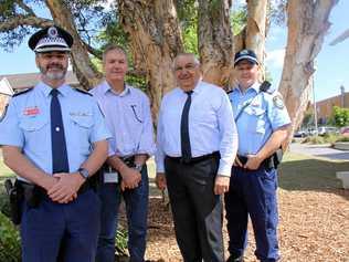 CBD SECURITY: Richmond Police District Chief Insp Toby Lindsay, Council Compliance Coordinator Matt Kelly, Thomas George MP and Sgt Claude Toskins, are in agreement the upgraded CCTV will assist in ensure the CBDs of Lismore and Nimbin will be more secure. Picture: Alison Paterson