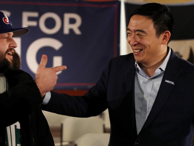 Democratic presidential candidate Andrew Yang is also running in the election. Picture: Joe Raedle/Getty