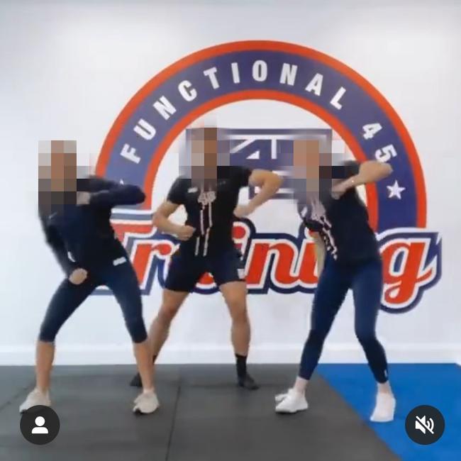 The F45 Carina team conducting a live streamed training session. Picture: supplied