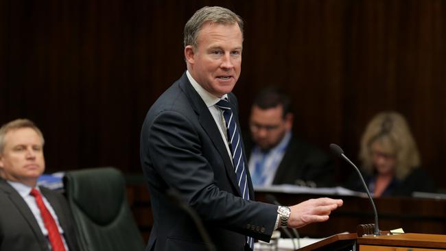 Premier Will Hodgman speaks during question time in State Parliament. Picture: LUKE BOWDEN