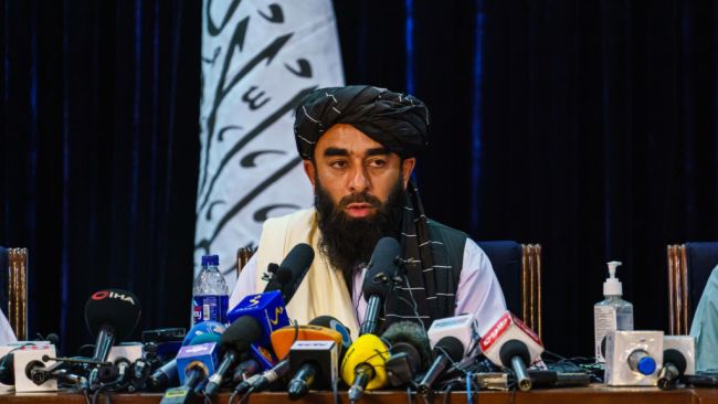 Taliban spokesman Zabihullah Mujahid assured Afghans they will not be harmed, hoped to have peaceful relations with other countries and allow women to have their rights. Picture: MARCUS YAM / LOS ANGELES TIMES