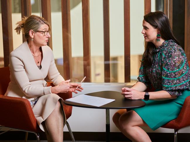 Peter MacCallum Cancer Centre Medical Oncologist, Professor Kelly-Anne Phillips (left) and breast cancer survivor Dimity Paul, who is part of a clinical trial of a new treatment which reduces deaths by 32 per cent for women with the high risk of genes BRCA1 and BRCA2. Picture: Supplied