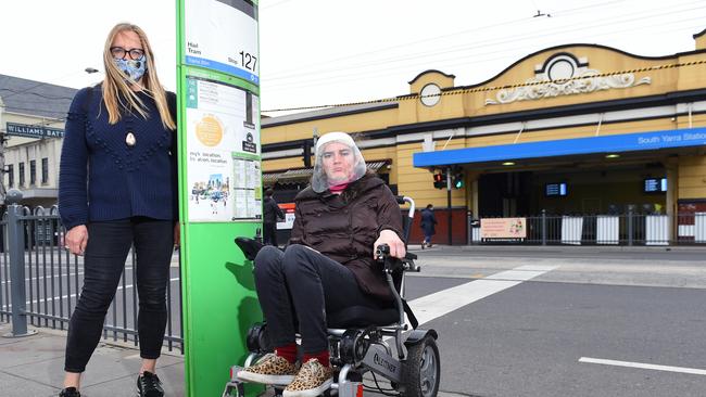 Disability advocate and Stonnington Council election candidate Sarah Barton with daughter Stella Barton. Picture: Josie Hayden